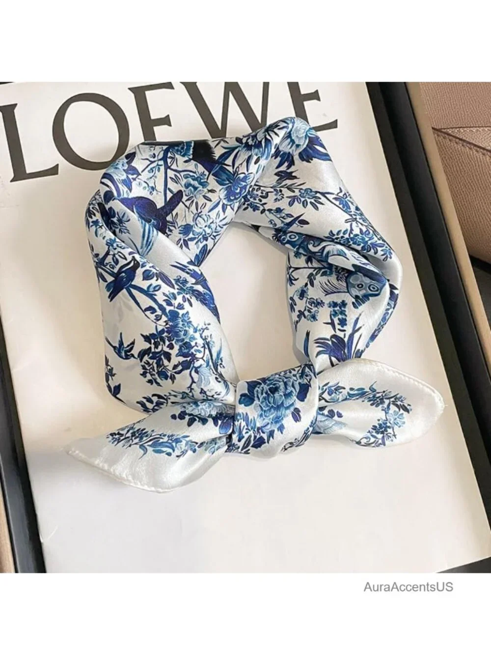 Mulberry Silk Square Scarf Bandana Hair Scarf for Women